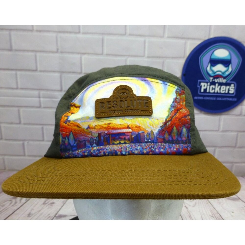 Resolute Brewing Company Adjustable Hat With‎ Artistic Front Leather Patch Panel